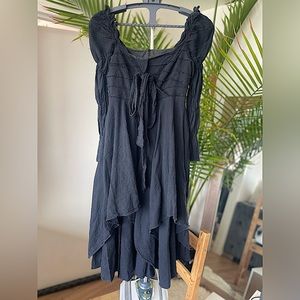 SIMSIM Wide neck Ruffled Midi Dress